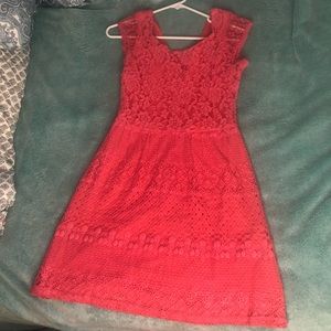 Women’s M Pink Lace Midi Dress